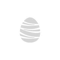 Easter egg icon flat over white