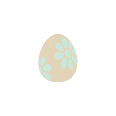 Easter egg icon flat over white