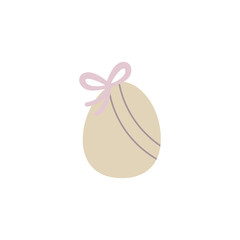Easter egg icon flat over white