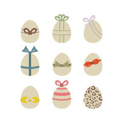 Easter egg icon set over white