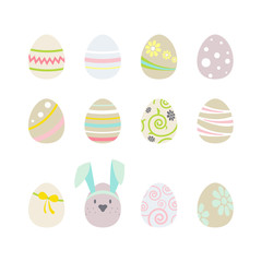 Easter egg icon set over white