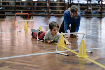 Children Playing In The Gym.