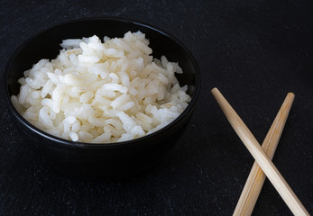 Rice bowl with Chinese chopsticks