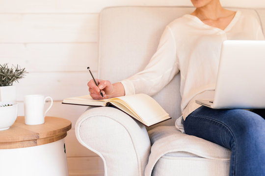 Woman working from home