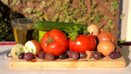 Mediterranean diet, ingredients of Greek village salad