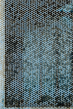 Blue Rusted Grate Texture