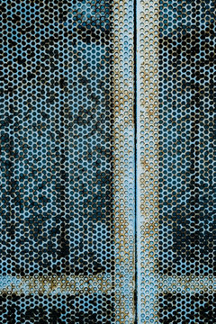 Blue Rusted Grate Texture