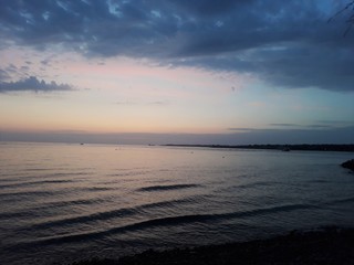 blue evening sky with clouds
