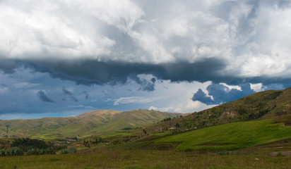 Fototapeta premium Amazing mountain landscape view with clouds