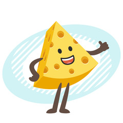 Cartoon Cheese Character giving a thumbs up.