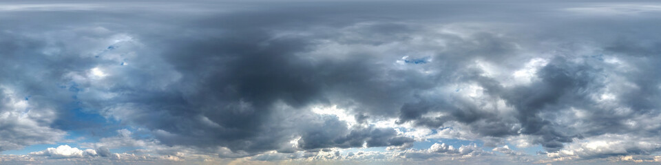 sky with beautiful evening cumulus clouds. Seamless hdri panorama 360 degrees angle view with...