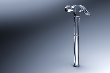 Glass hammer. 3d rendering