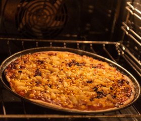 Homemade pizza from the oven
