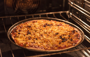Homemade pizza from the oven
