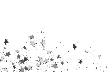 Silver volumetric star-confetti
