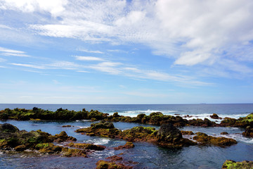 Fototapeta na wymiar Natural swimming pools in Biscoitos, Terceira, Azores islands, Portugal