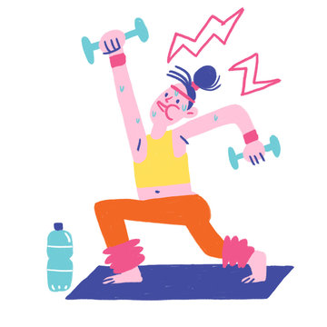 girl working out on her yoga mat