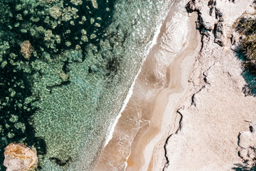 Aerial summer photo of beach and sea 