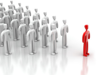 Teamwork and business partnership concepts, original 3d rendering