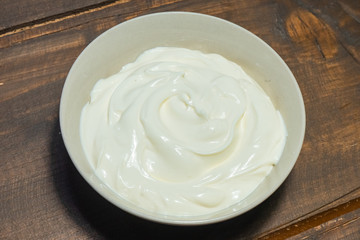 close up of sour cream clipping path