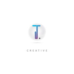 Abstract Initial Letter T Logo Design with Bubble element. Vector Illustration Template