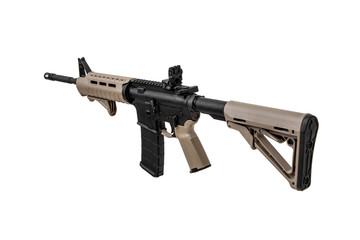 Modern automatic rifle isolated on white. Weapons for police, special forces and the army....