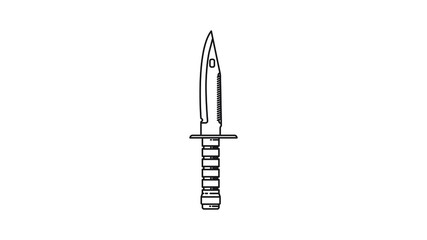 Knife army metal weapon flat design vector illustration