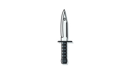 Knife army metal weapon flat design vector illustration