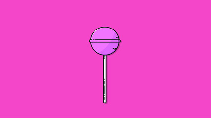 lollipop candy flat design vector illustration