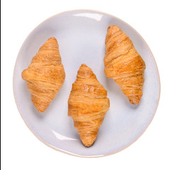 Croissants on white background