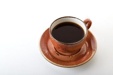 coffee in a cup on a white background