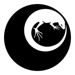 Silhouette of a lizard. Tattoo, logo, sign, vector illustration