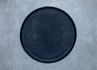 empty plate with  isolated on gray