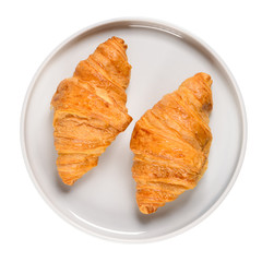 Croissants on white background