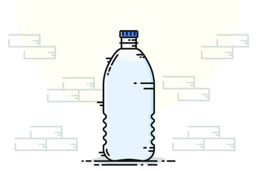 Plastic bottle flat design vector, easy to edit, change color or add text
