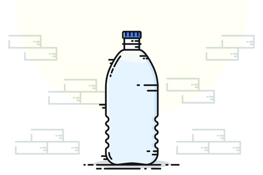 Plastic bottle flat design vector, easy to edit, change color or add text