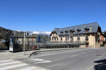 Ecole collège de l'Assomption. Etablissement scolaire. Chaîne des Arravis. Alpes françaises. Saint-Gervais-les-Bains. Haute-Savoie. France.