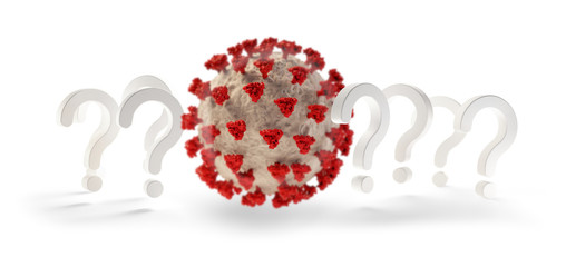 question marks Coronavirus Covid-19 symbolic 3d-illustration