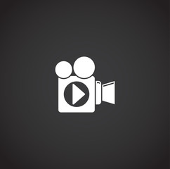 Cinema related icon on background for graphic and web design. Creative illustration concept symbol for web or mobile app