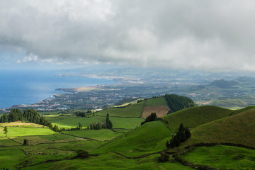 Landscape of San Miguel island, Azores, Portugal.