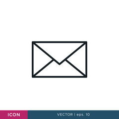Mail icon vector design template. Editable stroke