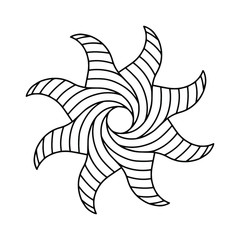 Symbol of the Sun. Vector illustration isolated on white background.