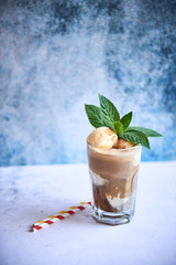 Coffee with ice cream and mint © 4Media Creations