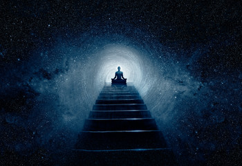  Yoga men with universe © quickshooting