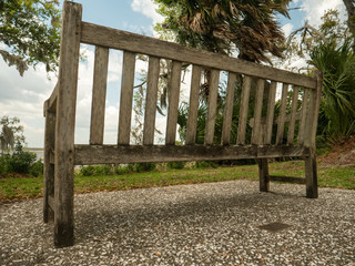 wooden bench in the park