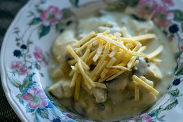 Delicious and healthy food top view