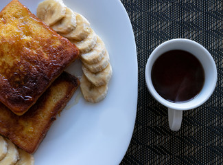 Delicious and healthy breakfast top view