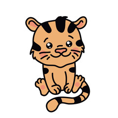 Chinese New Year kawaii zodiac animals clipart on a white background,Tiger