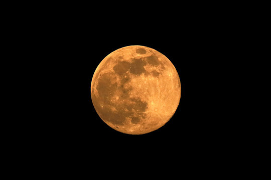 Supermoon (Super Full Moon or Super Moon) April 8, 2020. On this day the Moon is the largest and brightest of the year.