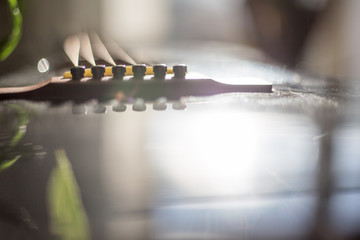 close up of a guitar